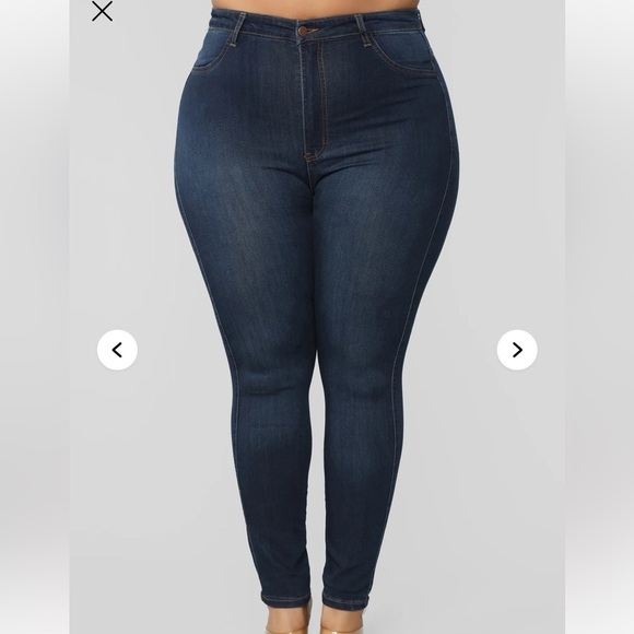 Dark denim High-Waisted Skinny Jeans - Picture 2 of 3